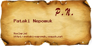Pataki Nepomuk névjegykártya
